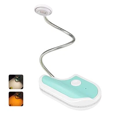 Rechargeable Book Reading Light Dimmable Bookmark Light,Small Amber White