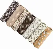 Cotton Fabric DIY Assorted Squares Pre Cut Bedding Kit for Home Crafting Coffee Series (25 * 25)