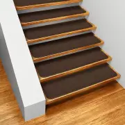 Set of 15 SKID-RESISTANT Carpet Stair Treads CHOCOLATE BROWN runner rugs