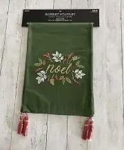 ROBERT STANLEY Home Collection Embroidered Table Runner Noel Red & Green 13x72”