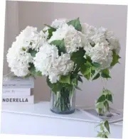 PCS Long Stem Big Size Flowers Artificial Silk Hydrangea Lifelike 3 White