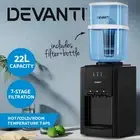 22L Devanti Water Cooler Dispenser Bench Top 3 Taps Filter Purifier Taps Balck