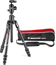 [Manfrotto] Befree GT XPRO Carbon Tripod - 496 Centre Ball Head - M-Lock System - 90 Degree Column - 200PL-PRO Plate - for DSLRs and CSC with Long Lenses - Macro Photography - MKBFRC4GTXP-BH, Black