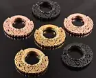 1 x 2g 6mm Magnetic Hinged Ring Hoop Big Gauge Ear Weight Hanger Floral Piercing