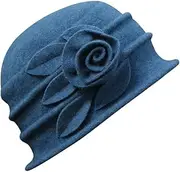 [Generic] French Vintage Caps Elegant Ladies Cap Cancer Chemo Fedora Cap Round Bowler Hat Classic Winter Hats Mid Women Hats
