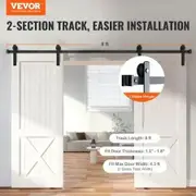 8FT Sliding Barn Door Hardware Closet Track Kit for Double Doors I Hanger