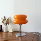 Glass Macaron Table Lamp Kids Bedside Lamp USB Three Color Dimmable Table Lamps
