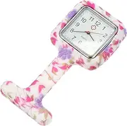 [WOFASHPURET] Pocket Watch Hanging Watches Lapel Pin Watch Clip on Nurses Watch Fob Watch Chain Fob Watch Digital Watch Square Watch with Pin Vintage Watch Band Calculator Watch White
