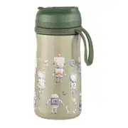 Ashdene Robots 370ml/18cm Stainless Steel Kids Drink Bottle Double Walled Green