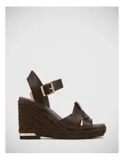 [Wittner] Tarot Leather Espadrille Wedge in Espresso