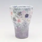 Seto-yaki Japanese tableware, crockery, free cup, hand-painted, flo From Japan