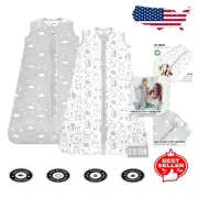Safe Sleep Sack for Newborns: 2-Pack Organic Cotton, 2.5 TOG, Easy Diaper Access