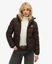 Hooded Spirit Sports Puffer | Dark Oak Brown