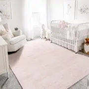 Light Pink Rug 5x7 for Nursery Bedroom,Abstract Cute Modern Washable Boho Area