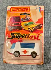 Vintage Matchbox Superfast 46 STRETCHA FETCHA Diecast on Card 1975