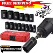 14 Pieces 1/2-Inch Drive Shallow Impact Socket Set, 11-32Mm, CR-V, Metric, 6 Po