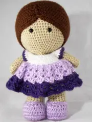 Cloe Doll Hand Crocheted Play Doll With Hand Crocheted Outfit - Dress & Shoes