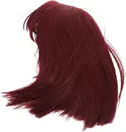 MUSISALY Realistic Wine Red Bob Wig: 12inch Short Synthetic Hair With Bangs - Straight Cosplay Head Wig Accessory For Women - Ideal For Cosplay/halloween