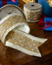 D. Stevens Metallic Ribbon with Crystal Floral, 4"W x 5 yards ($98) w/tax