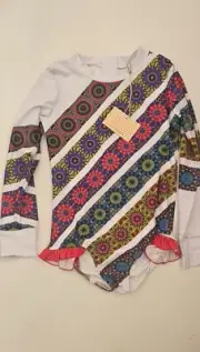 Oopsie Daisy ZIP RASH MANDALA STRIPE SWIMSUIT Size 10 NWT