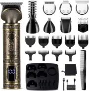 Beard Trimmer Kit Professional Hair Clipper Zero Gapped T-Blade Electric Shaver
