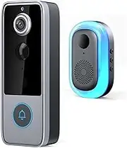 GuardianBell Pro – Smart WiFi Doorbell & Security Cam in One, Live View and Night Vision Two-Way Audio, Auto Snapshots and Local Recording, IP65 Waterproof Rating, Easy Installation (Style B)