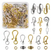 1 Box Tibetan Style Alloy Hook and S-Hook Clasps DIY Jewelry Findings For Crafts