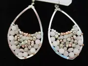 Nakamol Chicago - Silver Toned | Dangle Teardrop Earrings | Multicolor Beads NEW