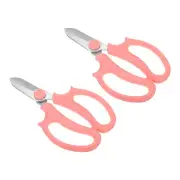 2Pcs Garden Scissors Floral Shears Floral Scissor Gardening Pruning Shear Pink