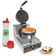 Belgian Waffle Maker Thick | Commercial | Stainless Steel | Rotated | 110V
