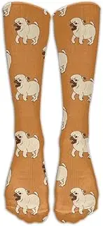 [XMKWI] Funny Pug Womens Novelty Athletic Crew Sock Stocking Sports Compression Socks