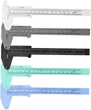 DONFAMDS 5Pcs Portable Plastic Vernier Caliper Double Scale Eyebrow Measuring Tool for Accurate Makeup Application Easy to Read Design Colors Grey