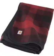 Carhartt Firm Duck Sherpa-Lined Throw Blanket, Limited Edition Hubbard Plaid