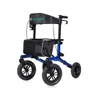 ELENKER All-Terrain Rollator Walker with Non-Pneumatic Tire 12” Front Rubb