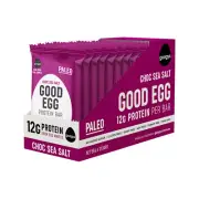 Googys Good Egg Protein Bar Choc Sea Salt 55g x 12 Bars
