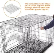 Dog Cage 42Inch Pet Crate with 2 Doors for Puppy Cat Metal Kennel House with ...