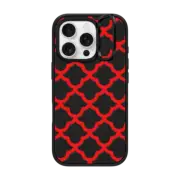 iPhone 16 Pro Impact Ring Stand Case MagSafe Compatible Preppy Red Pattern