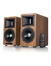 [AirPulse] A80 Hi-Fi Active Bookshelf Speaker Sound System in Walnut