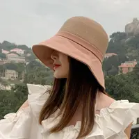在飛比找momo購物網優惠-【Emi 艾迷】春夏新款防曬雙材質 大帽沿 遮陽帽 草帽