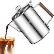 Camping Coffee Pot, Coffee Maker Percolator, Portable Vintage Machine for Commercial Compact Family Friends Beach RV Travel
