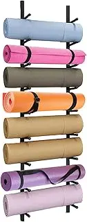 Yoga Mat Holder Wall Mount for Yoga Studio & Household, 6 Tier Large Capacity Foam Roller Storage Rack - Rustproof Metal Yoga Mat Wall Storage System for Small Spaces