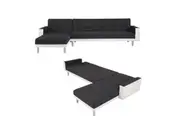 Foret 5 Seater Sofa Bed Modular Corner Lounge Recliner Chaise Couch Fabric Set - 4 Colours