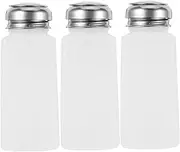 GAXIRE 5pcs Pump Dispenser Bottles for Travel Refillable Plastic Containers for Nail Polish Remover and Makeup Remover Convenient Soap Dispenser for Skincare