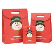 Red Christmas Paper Gift Bag - Snowman