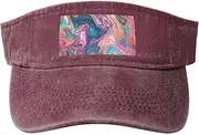 [RLDOBOFE] Sun Visor Hat Adjustable Empty Top Baseball Cap Colorful abstract marble Sun Hats for Women Men Sports Hats Summer Beach Cap