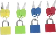 Mobestech 4Pcs Mini Keyed Padlocks Luggage Locks with Keys for Suitcases Backpacks Boxes Laptop Bags Lightweight Compact Travel Security Options