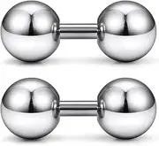 [Yaalozei] G23 Titanium 16G 14G 12G Big Piercing Balls PA Rings Piercing Jewelry Hypoallergenic Externally Threaded Straight Barbell VCH Piercing Jewelry Women Men 6mm 8mm 10mm Balls