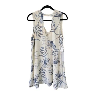 O'Neill Coleen Keyhole Dress Women Small Cutout Palm Print Frock Hawaiian New