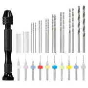 0.3mm-1.2mm Micro Mini Twist Drill Bit Pin Vise Hand Drill Rotary Tool Set 36pcs