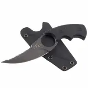 Station IX La Griffe Fixed Blade Knife Sawback VG-10 Black G10 Handle